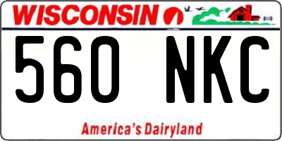 WI license plate 560NKC