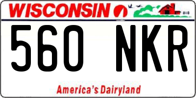 WI license plate 560NKR