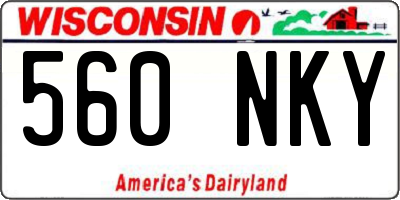WI license plate 560NKY
