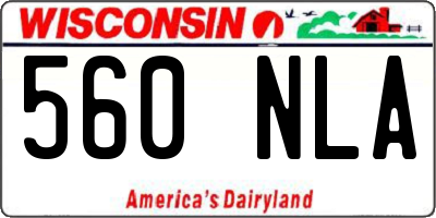 WI license plate 560NLA