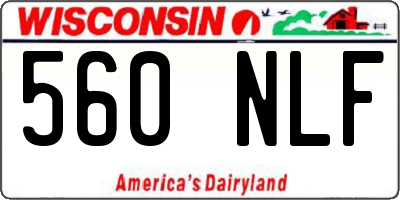 WI license plate 560NLF