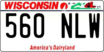 WI license plate 560NLW