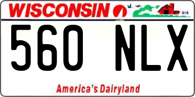 WI license plate 560NLX