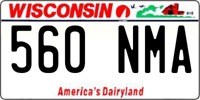 WI license plate 560NMA