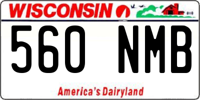 WI license plate 560NMB