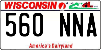 WI license plate 560NNA