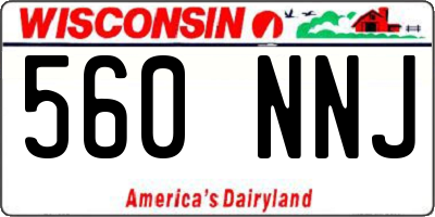 WI license plate 560NNJ