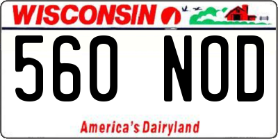 WI license plate 560NOD