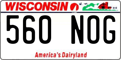 WI license plate 560NOG