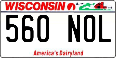 WI license plate 560NOL
