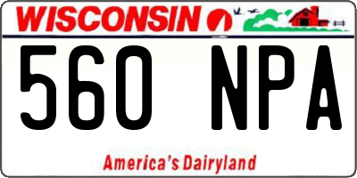 WI license plate 560NPA