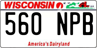 WI license plate 560NPB