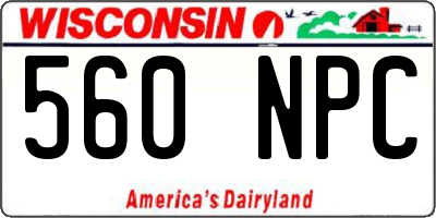 WI license plate 560NPC