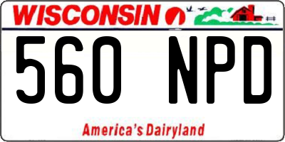 WI license plate 560NPD