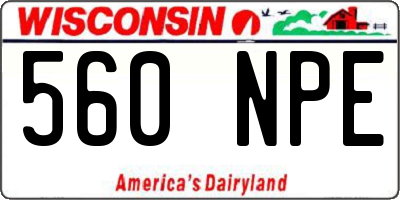 WI license plate 560NPE