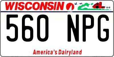 WI license plate 560NPG