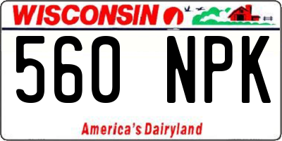 WI license plate 560NPK