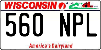 WI license plate 560NPL