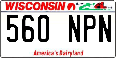 WI license plate 560NPN