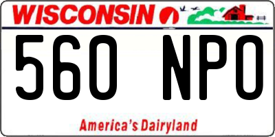 WI license plate 560NPO