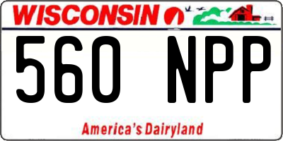 WI license plate 560NPP