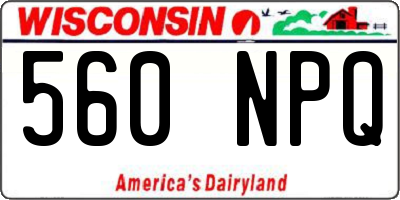 WI license plate 560NPQ
