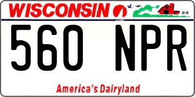 WI license plate 560NPR
