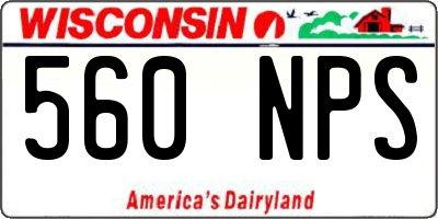 WI license plate 560NPS