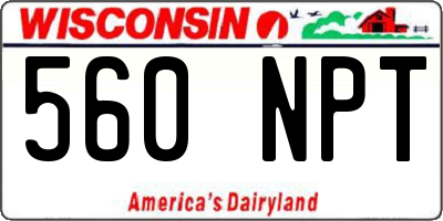 WI license plate 560NPT