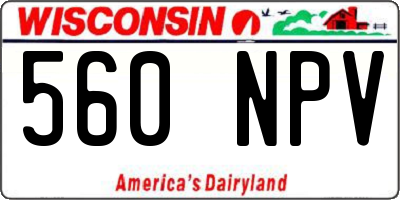 WI license plate 560NPV