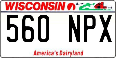 WI license plate 560NPX