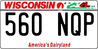 WI license plate 560NQP