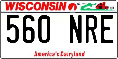 WI license plate 560NRE