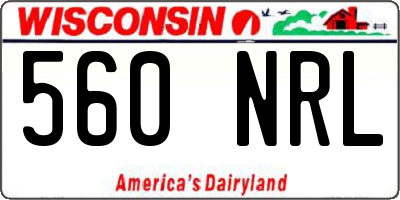 WI license plate 560NRL