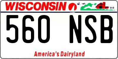 WI license plate 560NSB