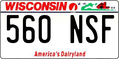 WI license plate 560NSF