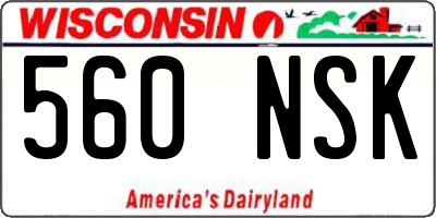 WI license plate 560NSK
