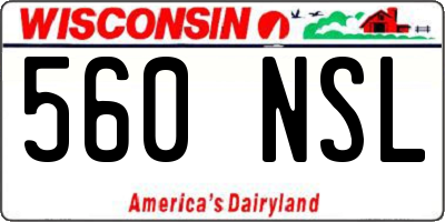 WI license plate 560NSL