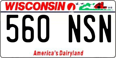 WI license plate 560NSN