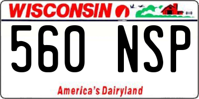WI license plate 560NSP