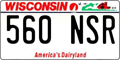 WI license plate 560NSR