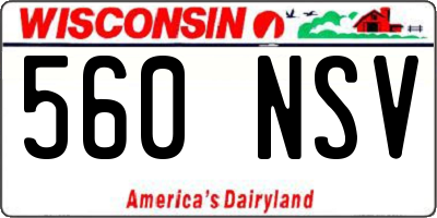WI license plate 560NSV