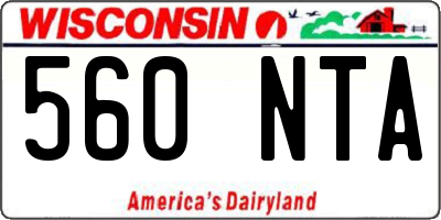 WI license plate 560NTA