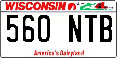 WI license plate 560NTB