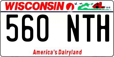 WI license plate 560NTH