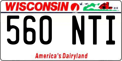 WI license plate 560NTI