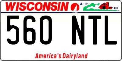 WI license plate 560NTL