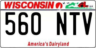 WI license plate 560NTV
