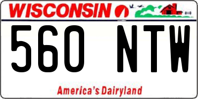 WI license plate 560NTW