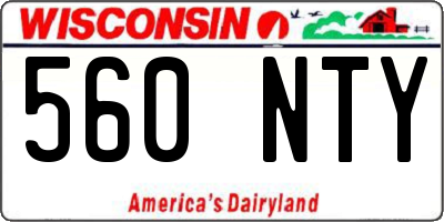 WI license plate 560NTY